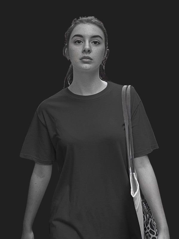 Women's Black Regular Fit Plain T-Shirt