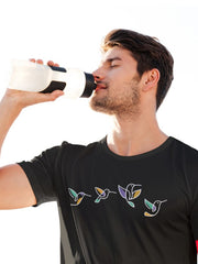 Men's Black T-Shirt - Flying Birds