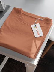 Men's Coral Color Regular Fit Plain T-Shirt