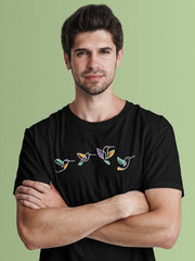 Men's Black T-Shirt - Flying Birds