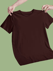 Women's Maroon Color Plain T-Shirt
