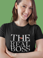 Women's Black T Shirt - The Real Boss