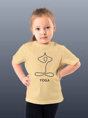 KIDS Crew Neck T-Shirt - Line Art Yoga