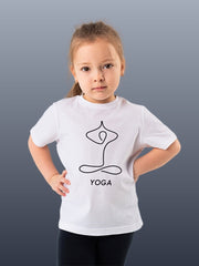 KIDS Crew Neck T-Shirt - Line Art Yoga