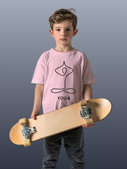 KIDS Crew Neck T-Shirt - Line Art Yoga
