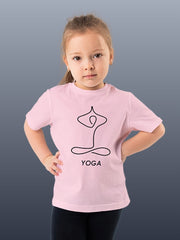 KIDS Crew Neck T-Shirt - Line Art Yoga