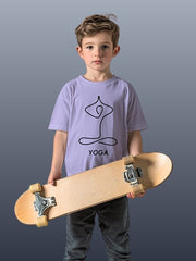 KIDS Crew Neck T-Shirt - Line Art Yoga