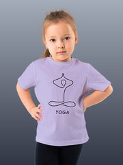 KIDS Crew Neck T-Shirt - Line Art Yoga